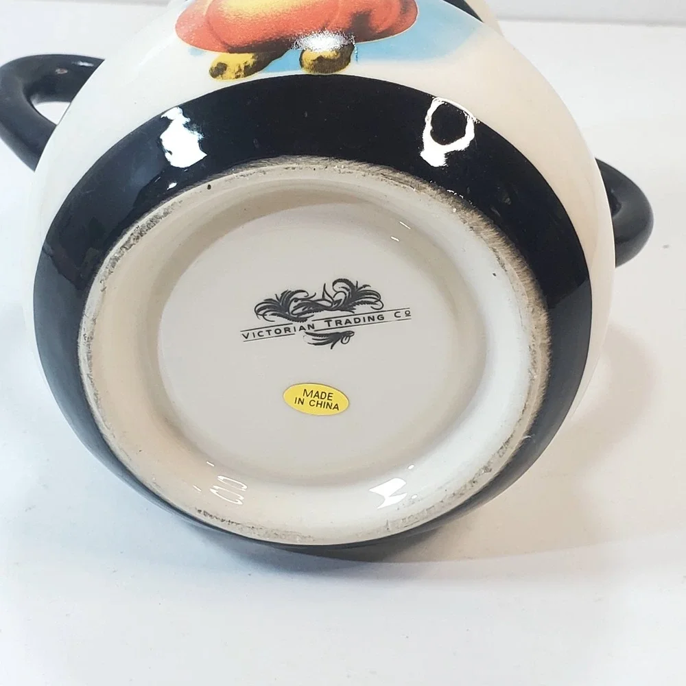 Victorian Trading Co Ceramic Tart Warmer Pumpkin Man Basket Hat Halloween Decor